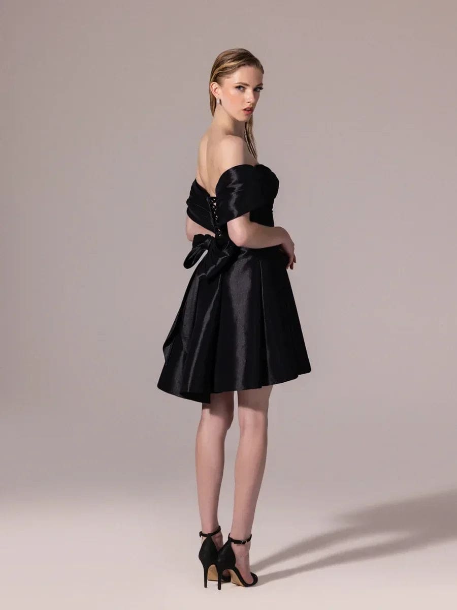Midnight Bow Mini Dress