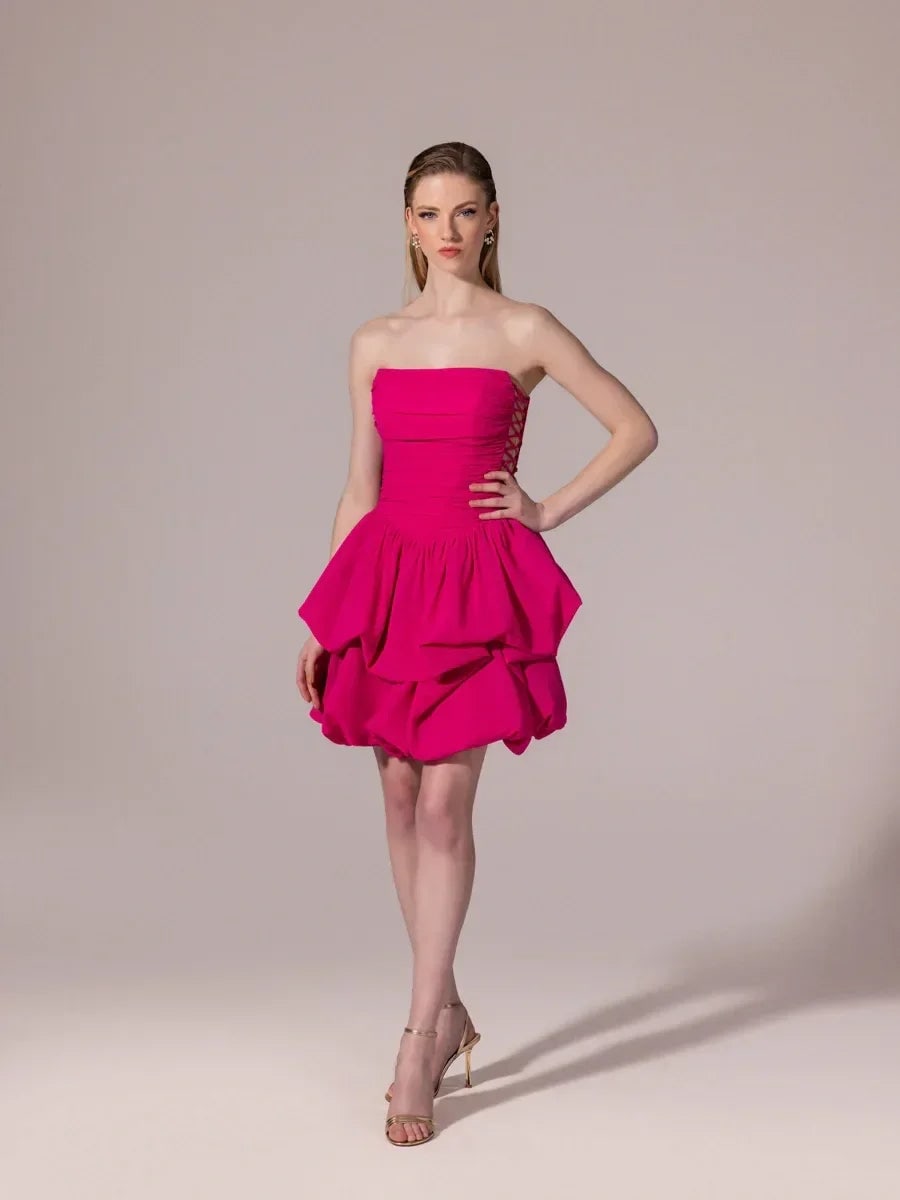 Fuchsia Balloon Mini Dress