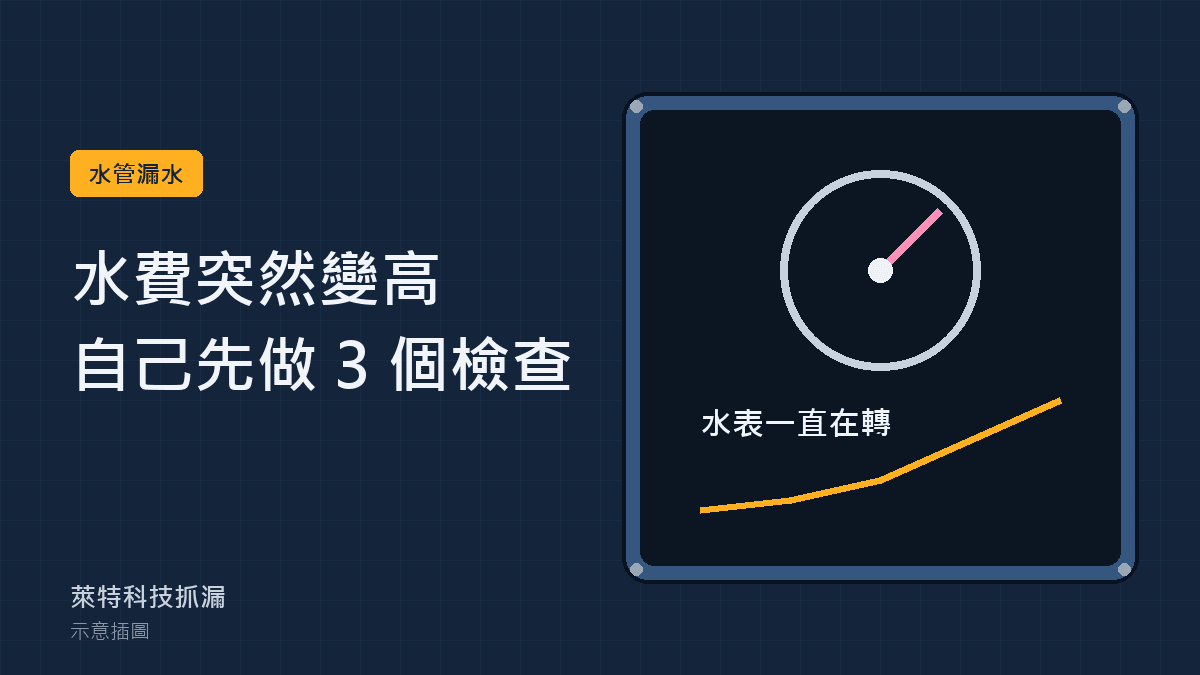 水費突然變高，在家先做這 3 個檢查（示意插圖）