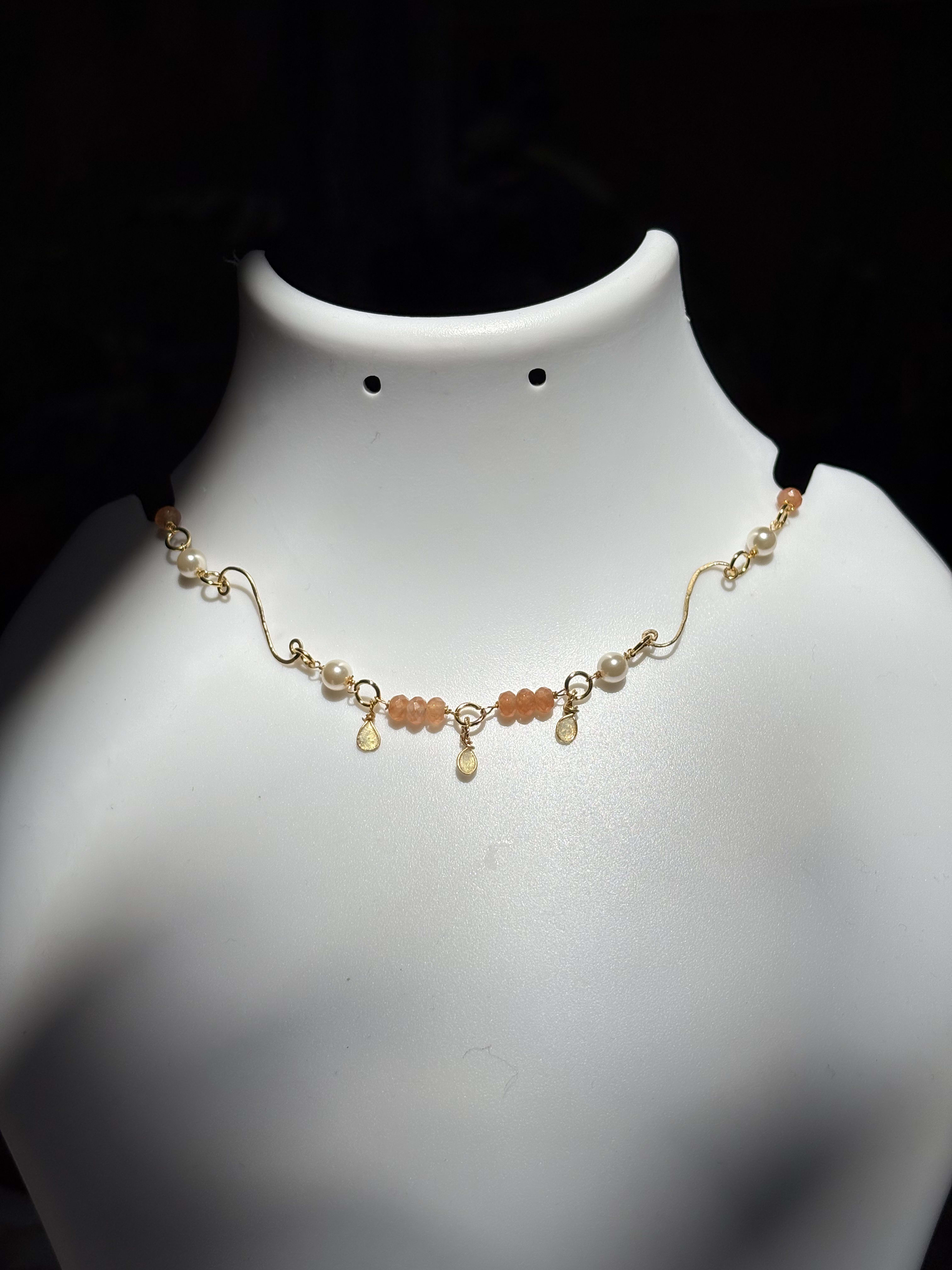 orange peach necklace
