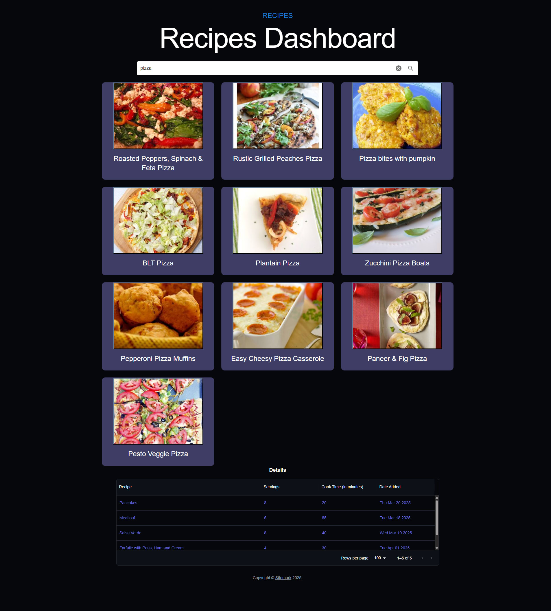 Screenshot of Recipe App