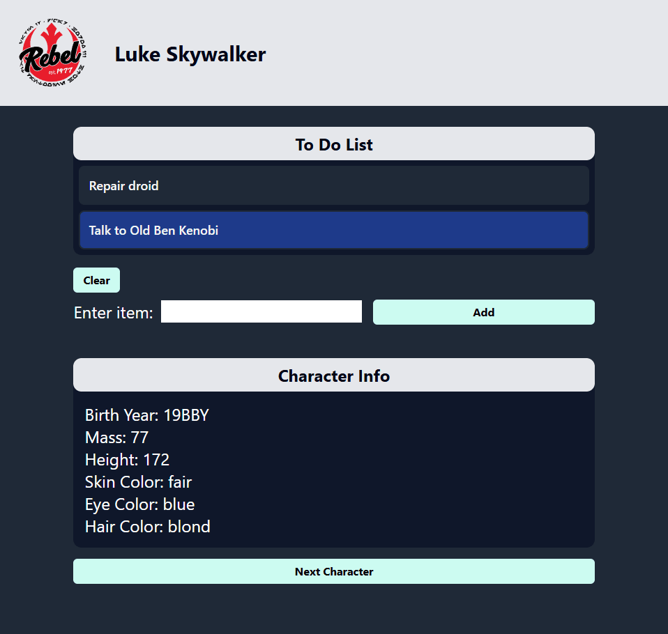Screenshot of To Do App