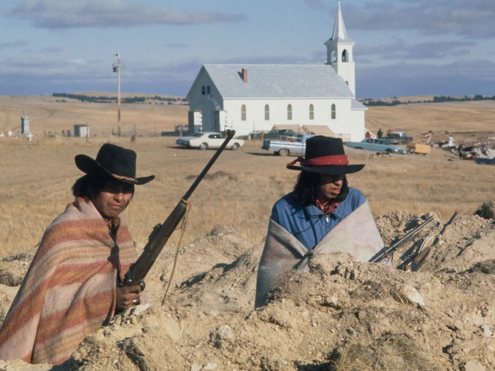 Two Native Americans waiting for the fire fight. Two Native Americans waiting for the fire fight.