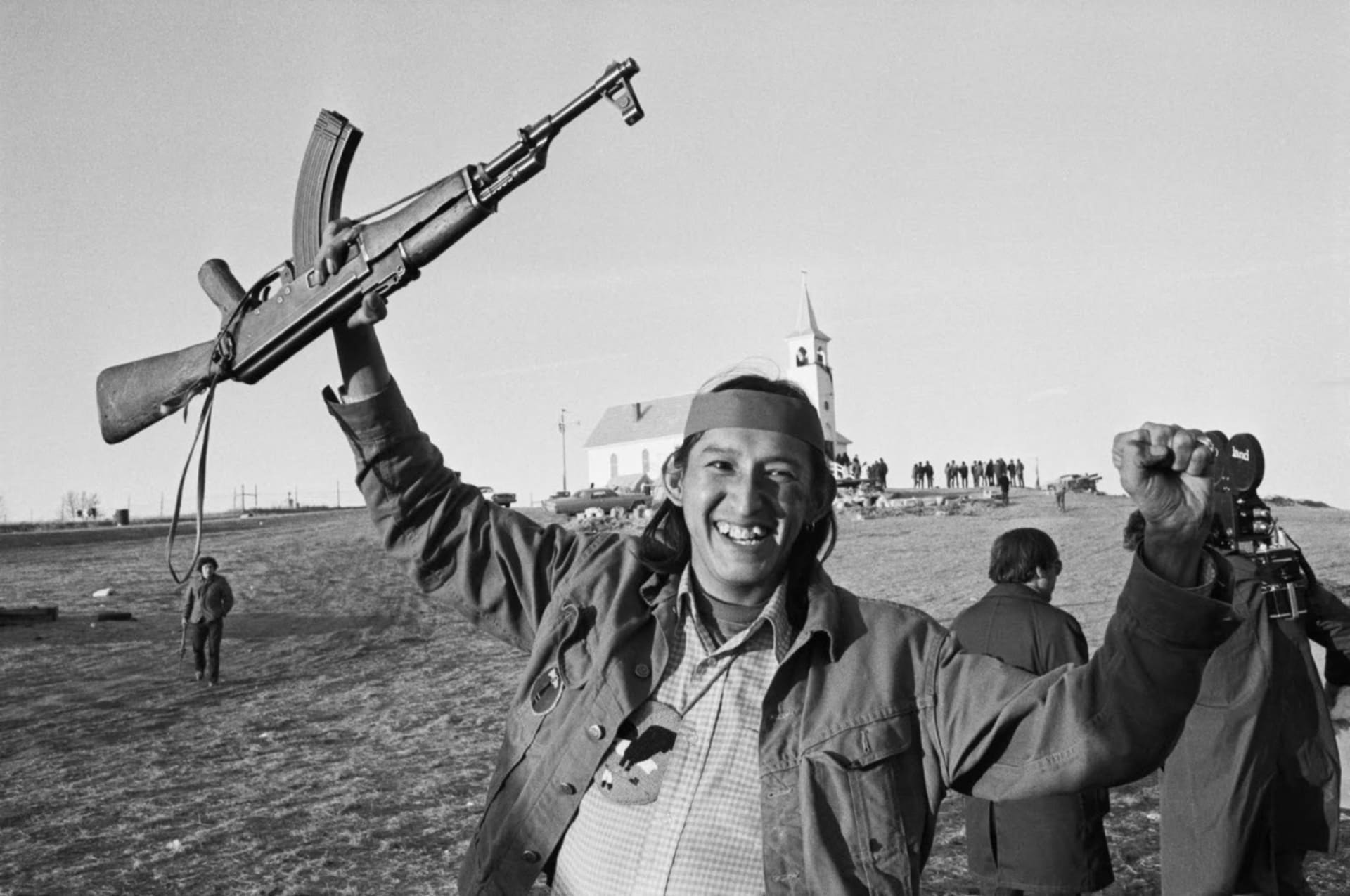 An AIM member during the occupation. An AIM member during the occupation.