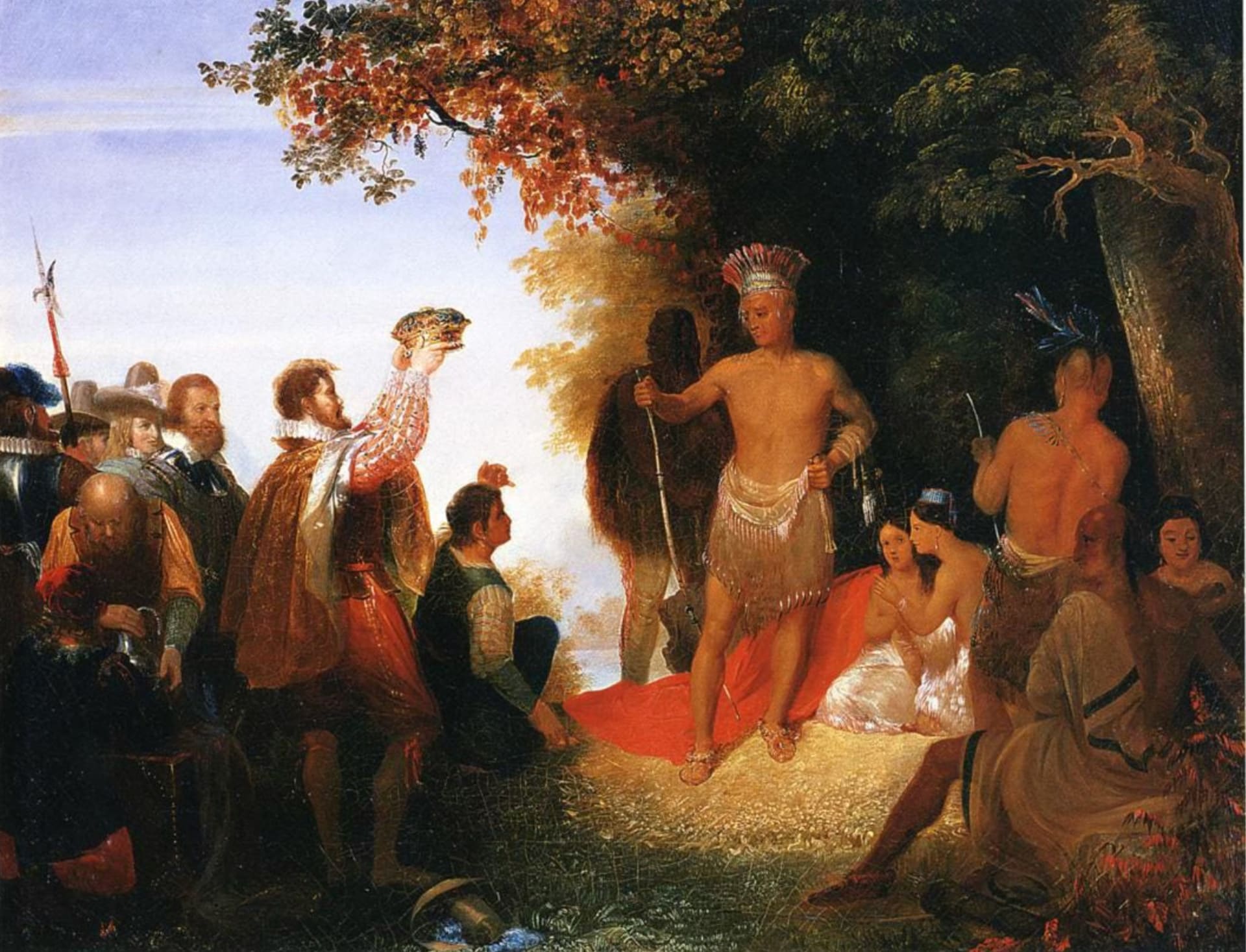 The Coronation of Powhatan, oil on canvas, John Gadsby Chapman, 1835. The Coronation of Powhatan, oil on canvas, John Gadsby Chapman, 1835.