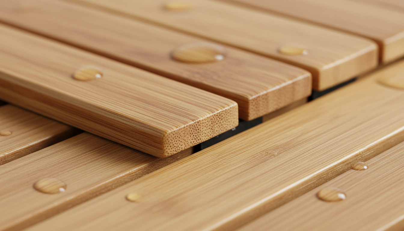 Gros plan sur la texture lisse et les fentes ouvertes, facilitant l’évacuation de l’eau.