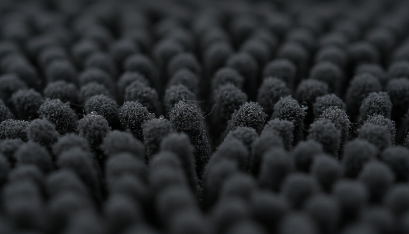 Gros plan sur la texture mat et douce, révélant des fibres en microfibre.