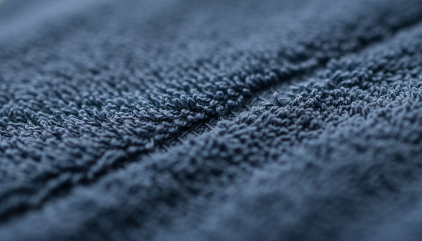 Gros plan sur la texture douce et absorbante, mettant en évidence les finitions soignées.