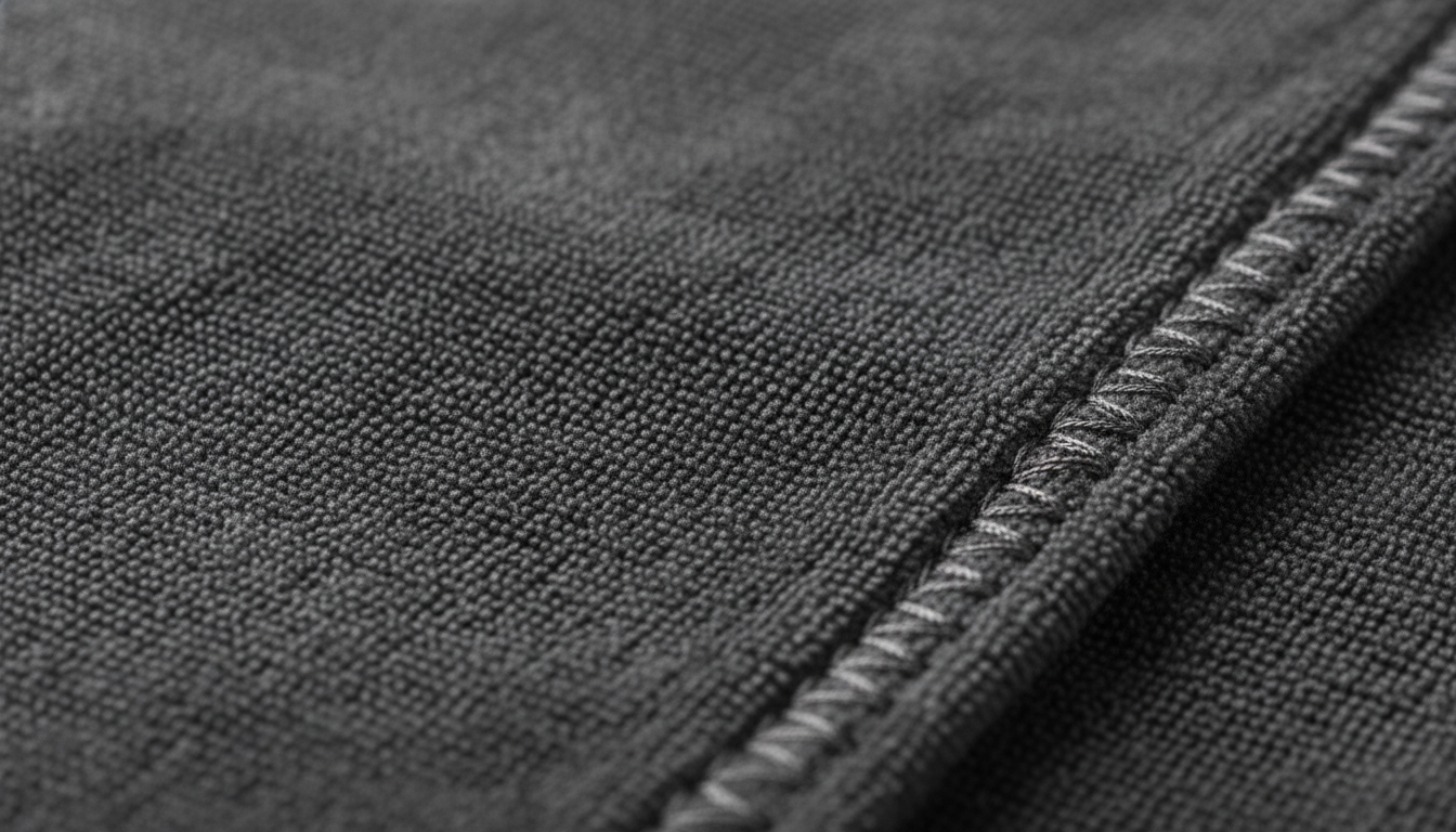 Texture douce et absorbante, avec des finitions en surpiqûres contrastées.