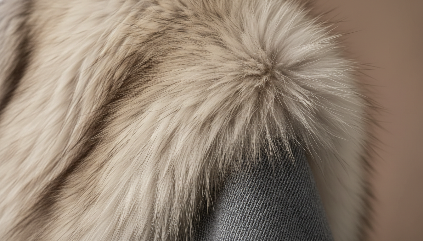 Gros plan sur la texture douce et pelucheuse, avec des fils argentés scintillants.