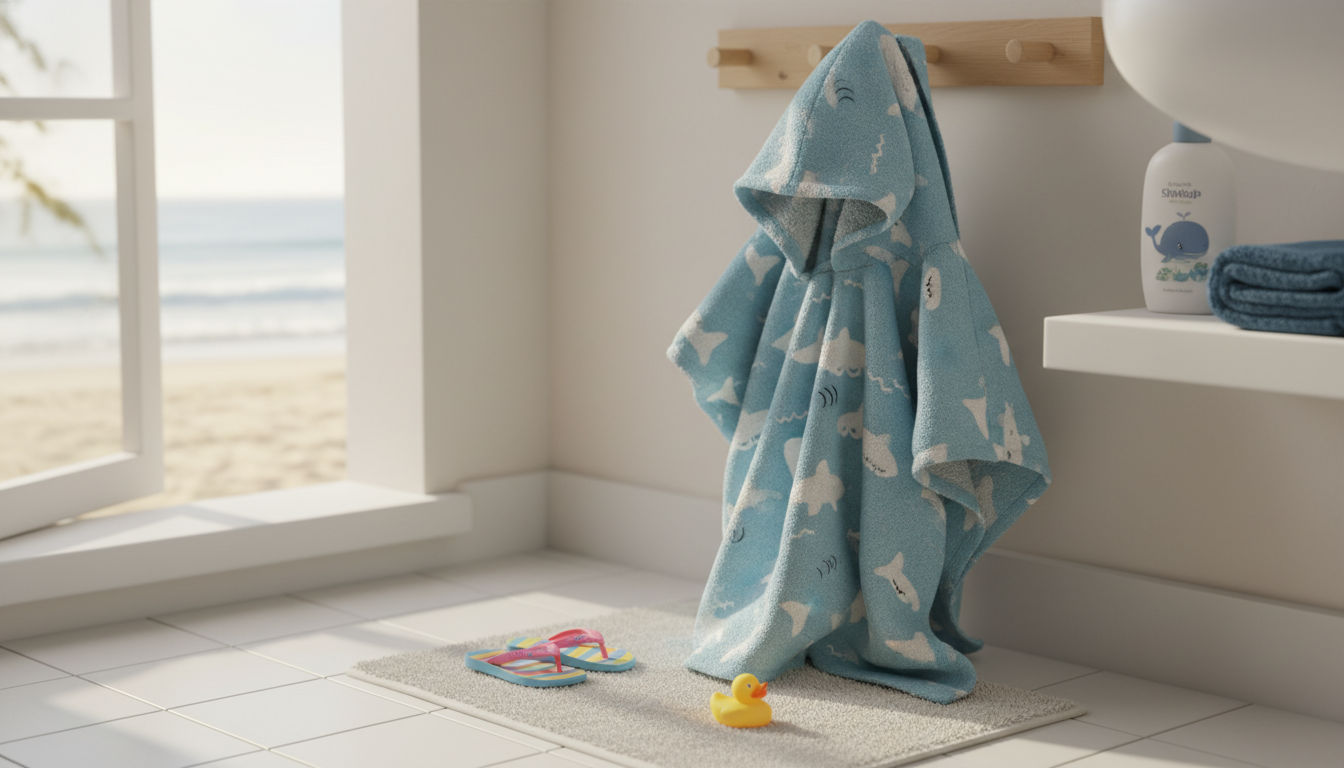 Poncho de Bain Enfant intégré dans un environnement quotidien moderne et accueillant