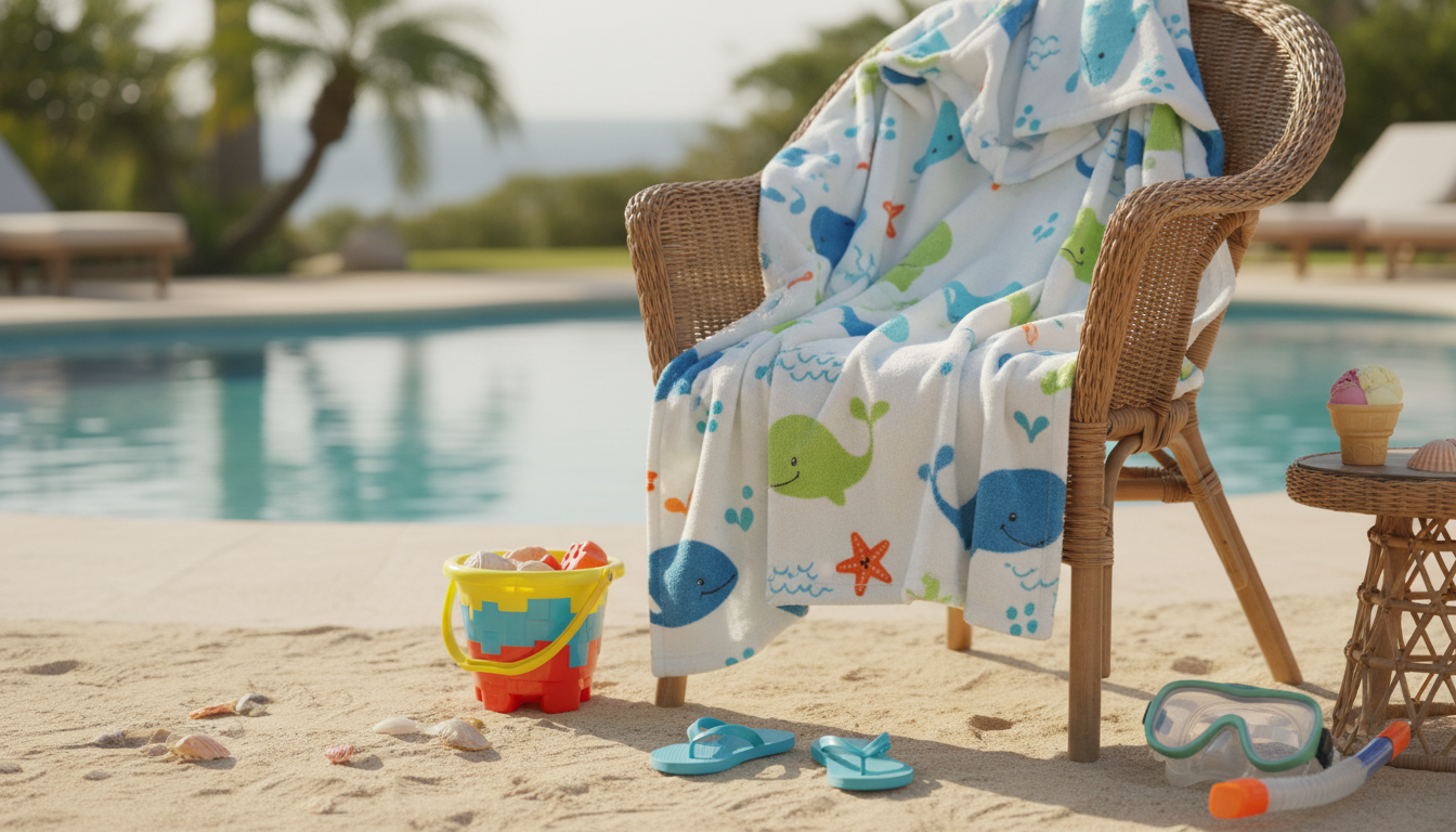 Serviette Poncho Enfant intégré dans un environnement quotidien moderne et accueillant