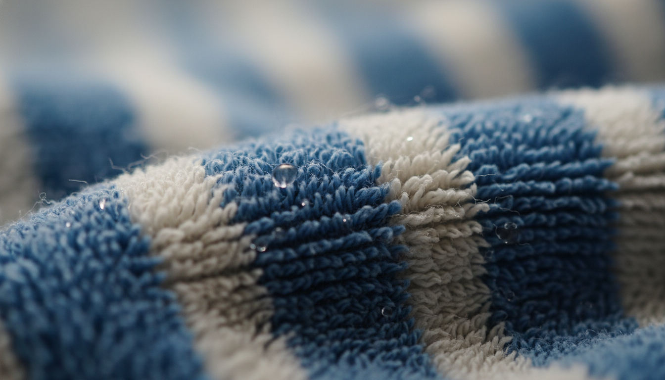 Tissu éponge doux, couleur turquoise, avec une capuche spacieuse et des coutures renforcées.