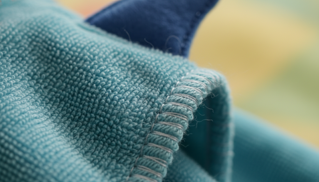 Texture douce et absorbante, avec motifs de petits poissons colorés.