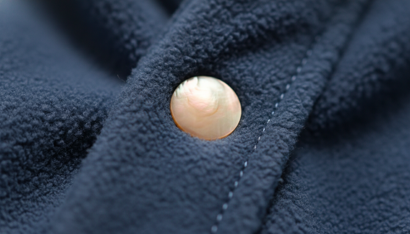 Gros plan sur la texture douce et épaisse du poncho, coutures renforcées en lilas.