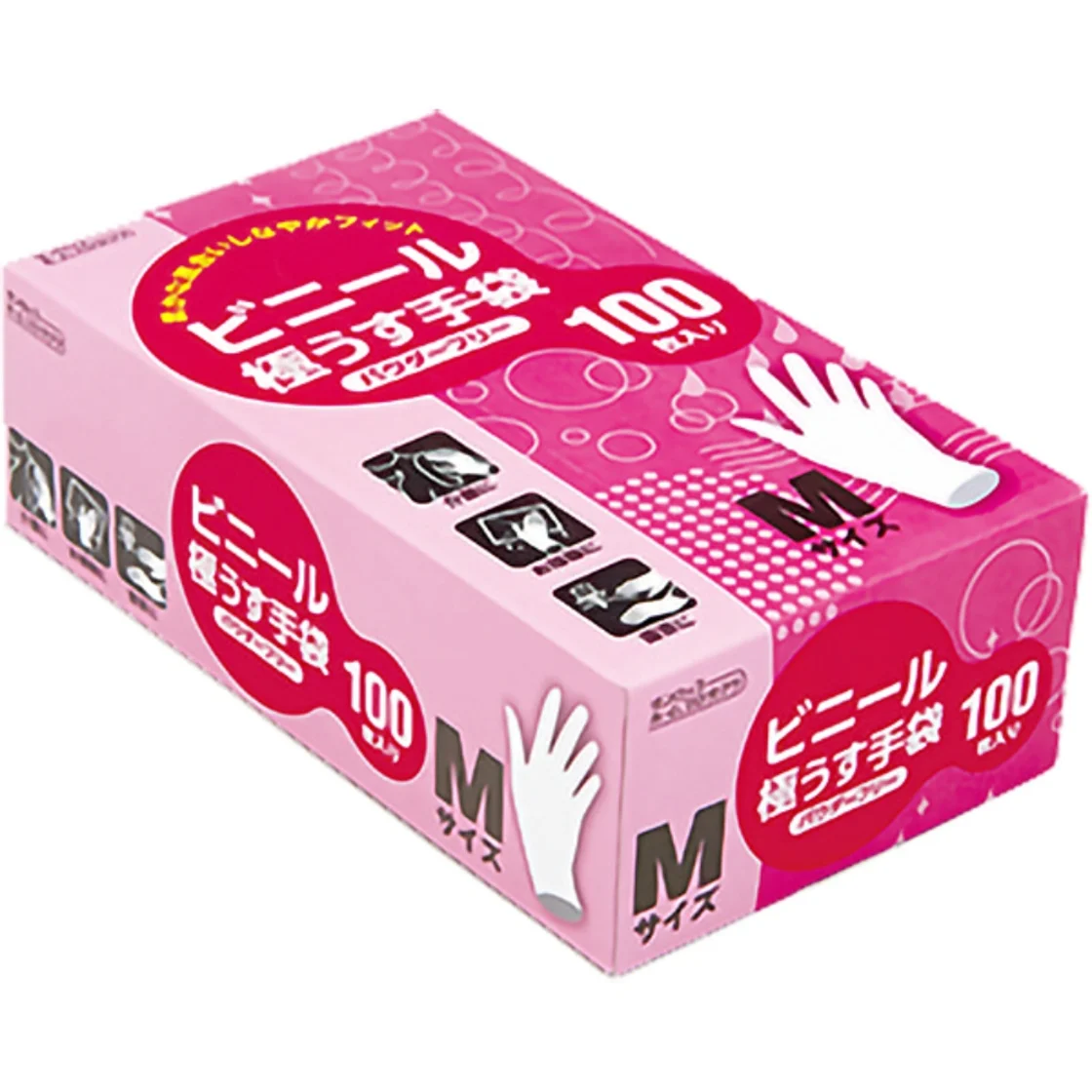ถุงมือไวนิลบางพิเศษ M จำนวน 100 ชิ้น