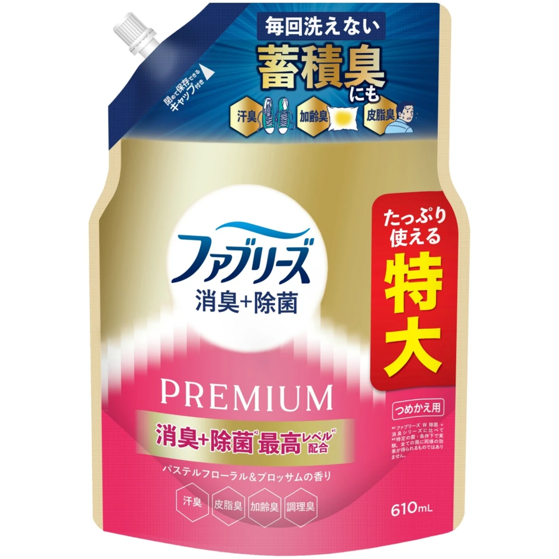 น้ำยาดับกลิ่น Febreze ดับกลิ่น + ฆ่าเชื้อ สายพรีเมียม พาสเทลฟลอรัล และบลอสซัม ชนิดเติม ขนาดใหญ่พิเศษ