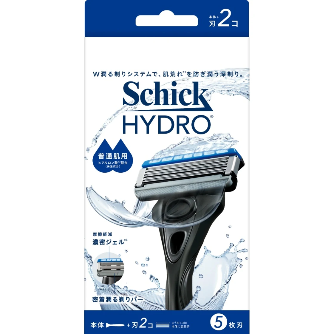 ที่จับมีดโกน Schick Hydro สำหรับผิวธรรมดา (ตัวด้าม + ใบมีด 2 ชิ้น)