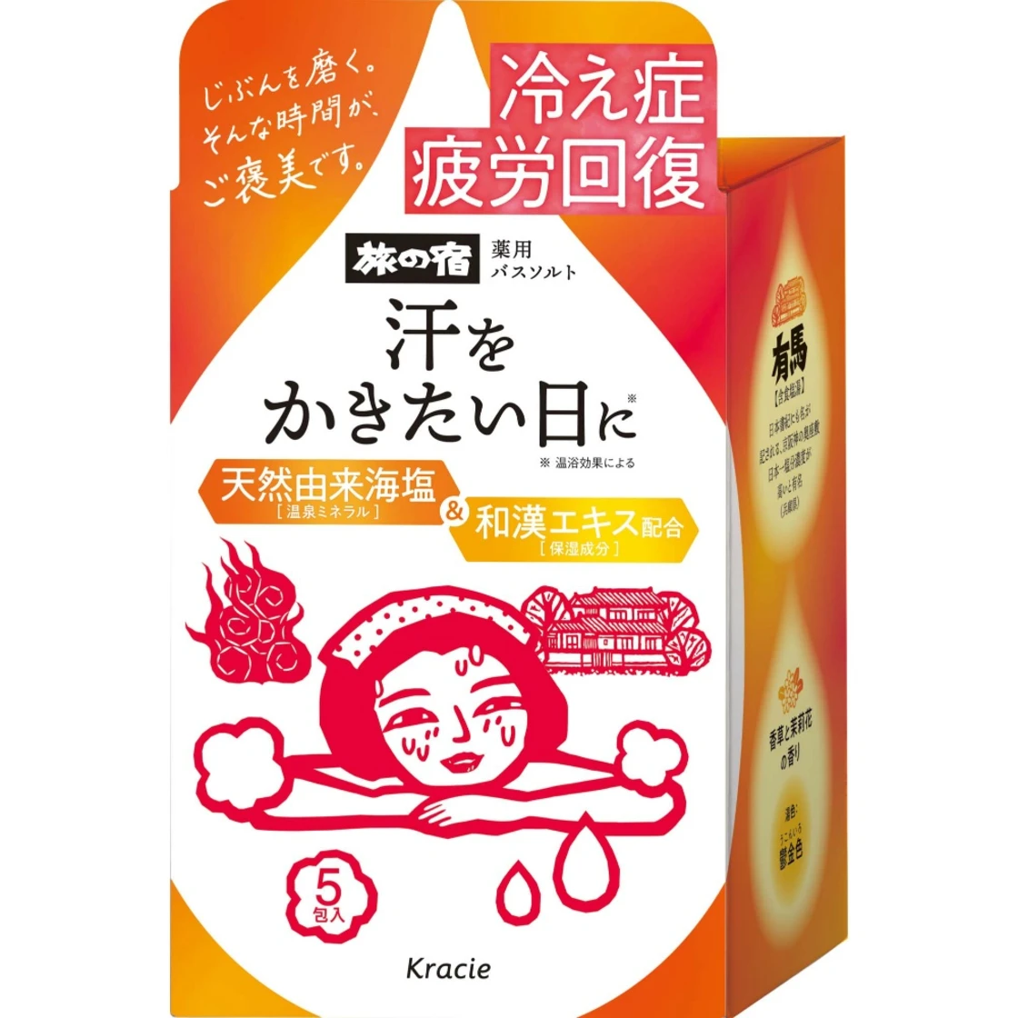 เกลืออาบน้ำยา ทาบิโนะ ยาโดะ สูตรขับเหงื่อ อุ่น 5 ซอง