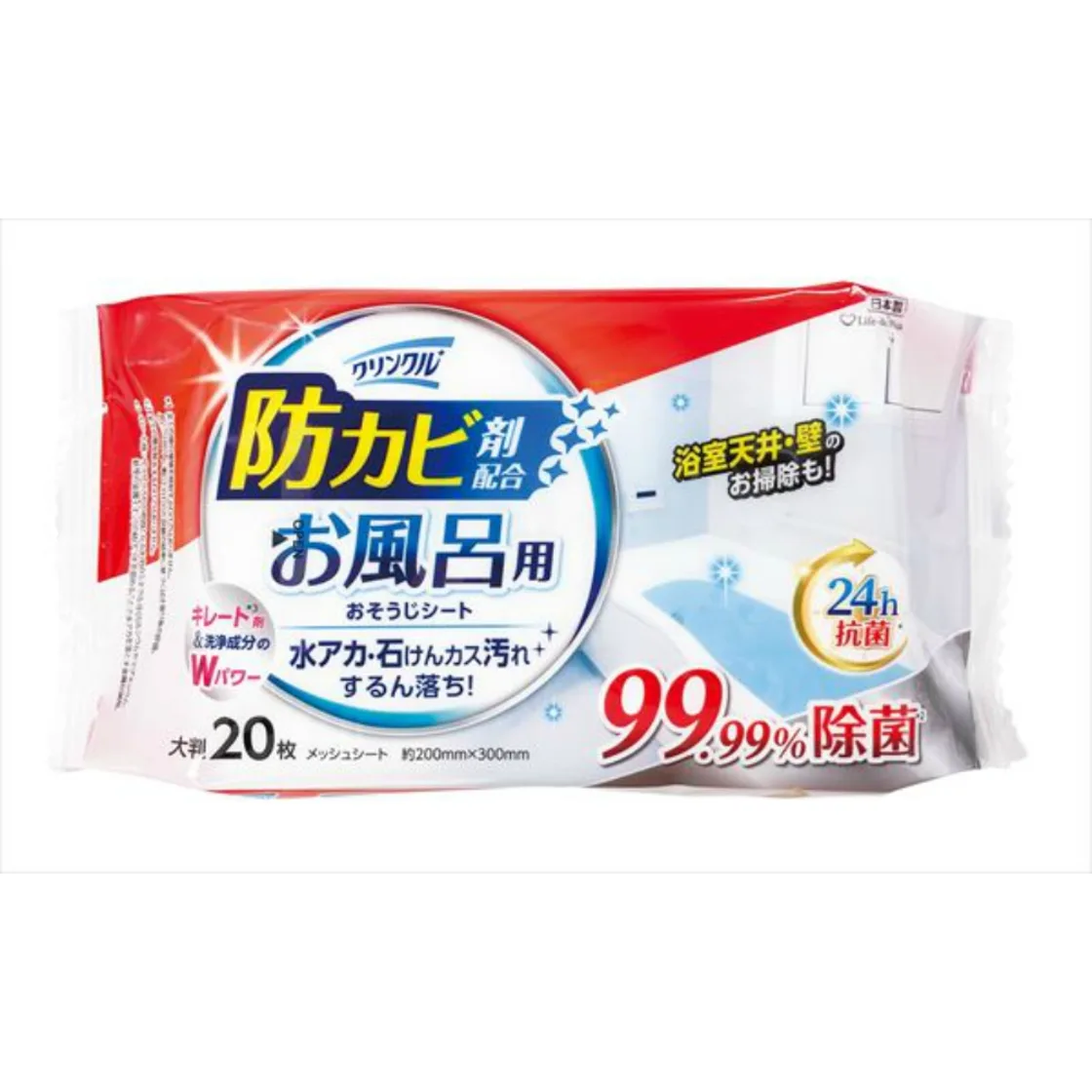 แผ่นทำความสะอาดห้องน้ำ Crinkle กันเชื้อรา 20 แผ่น