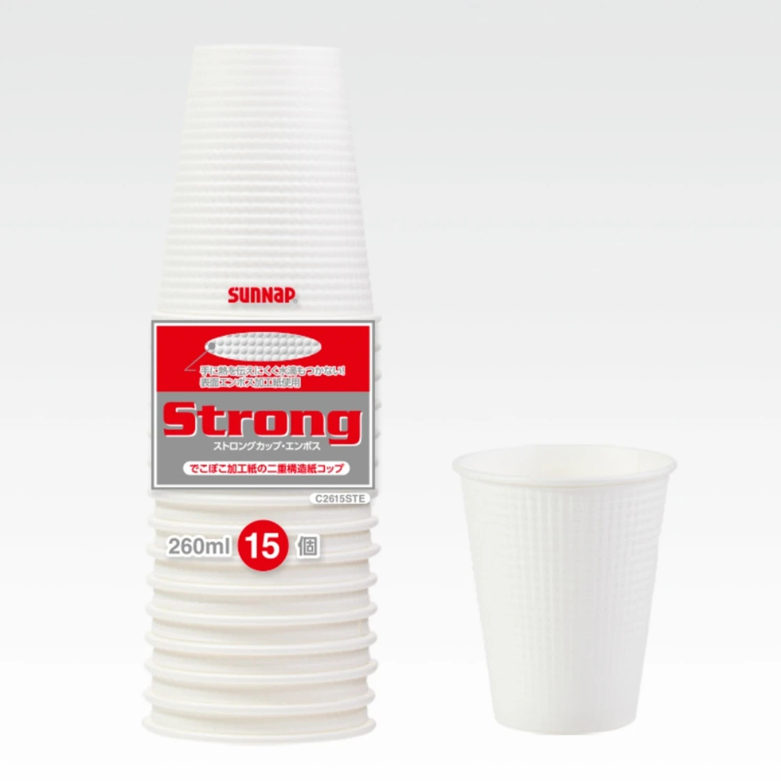 C2615STE แก้วแข็งแรงนูน 260ML 15 ชิ้น
