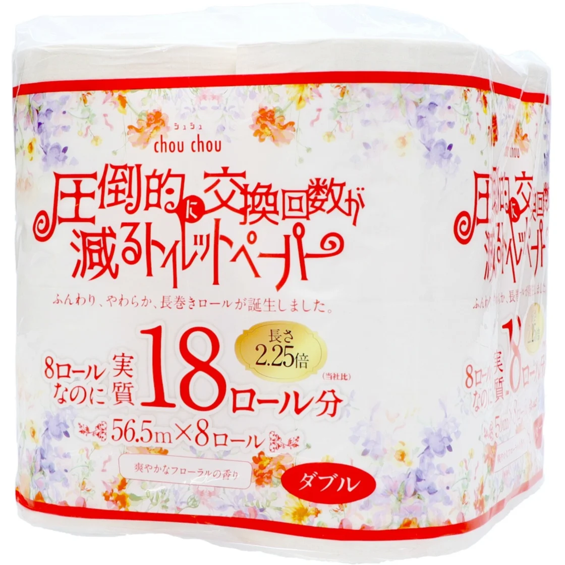 ทิชชู่ชูชู 8 ม้วน แบบดับเบิ้ล 2.25 เท่า ลดความถี่ในการเปลี่ยน
