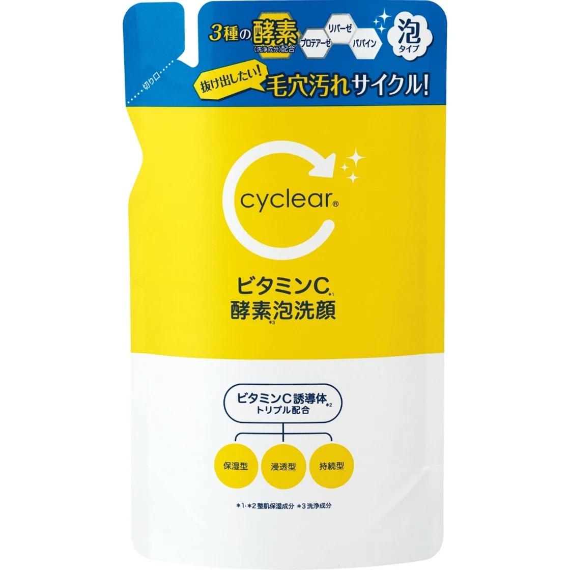 cyclear วิตามินซี เอนไซม์ โฟมล้างหน้า รีฟิล