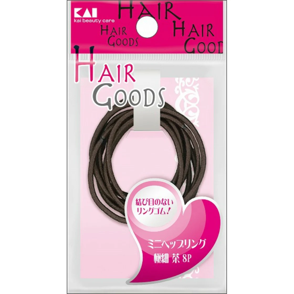 HA3053 H/G วงยางรัดผมมินิ เส้นเล็ก สีน้ำตาล 8 ชิ้น
