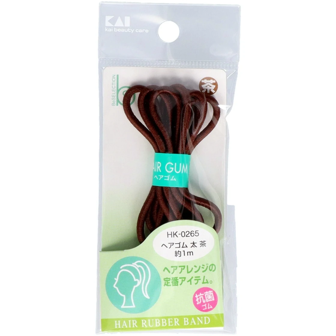 ยางมัดผมหนาสีน้ำตาลต้านแบคทีเรีย HK0265
