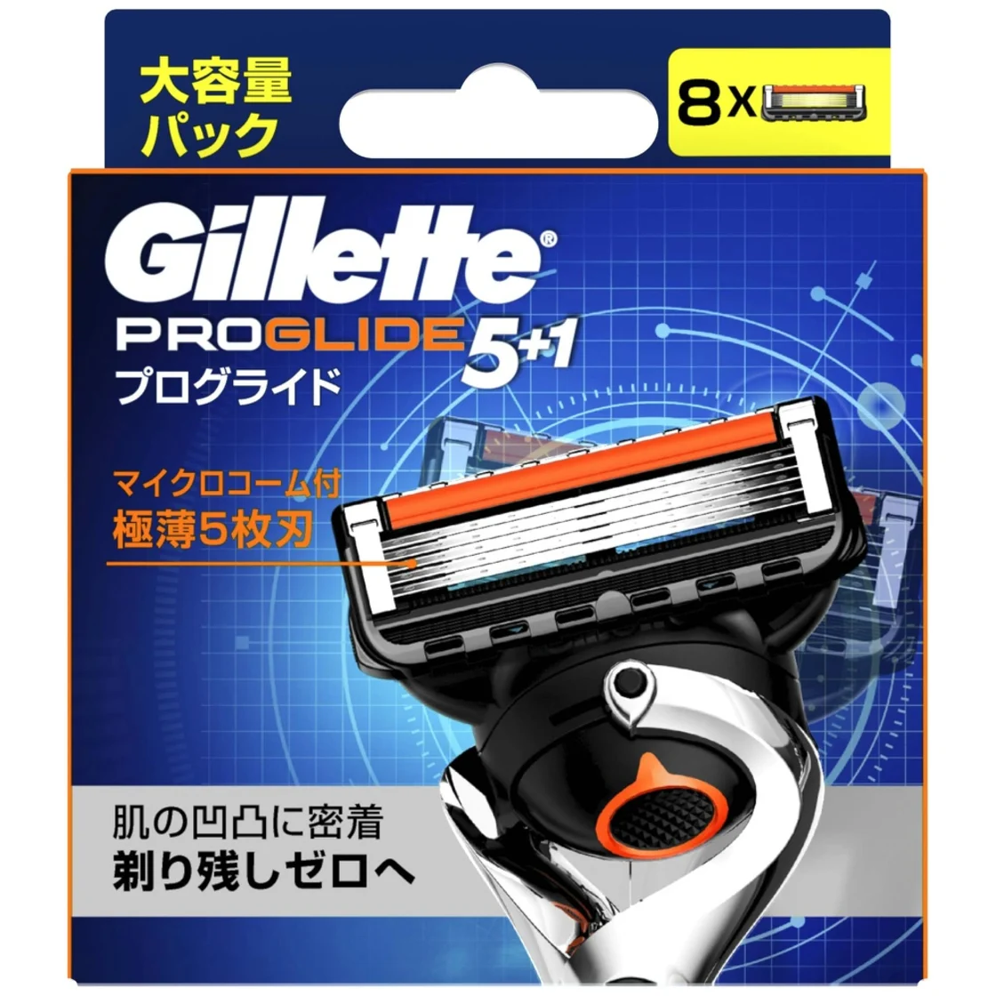 ใบมีดโกนหนวดทดแทน Gillette ProGlide 5+1 แบบแมนนวล