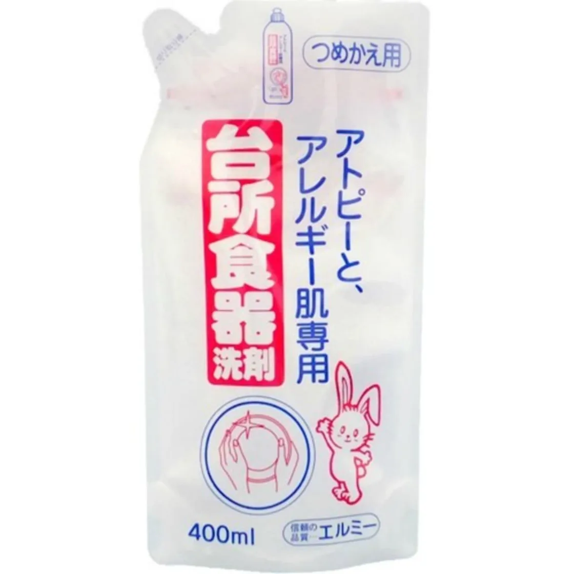 น้ำยาล้างจาน Elmie สำหรับผิวแพ้ง่ายและภูมิแพ้ แบบเติม 400ml