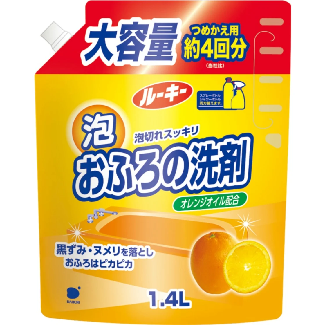 รูคกี้ น้ำยาทำความสะอาดอ่างอาบน้ำ รีฟิล ขนาดใหญ่พิเศษ 1400ml