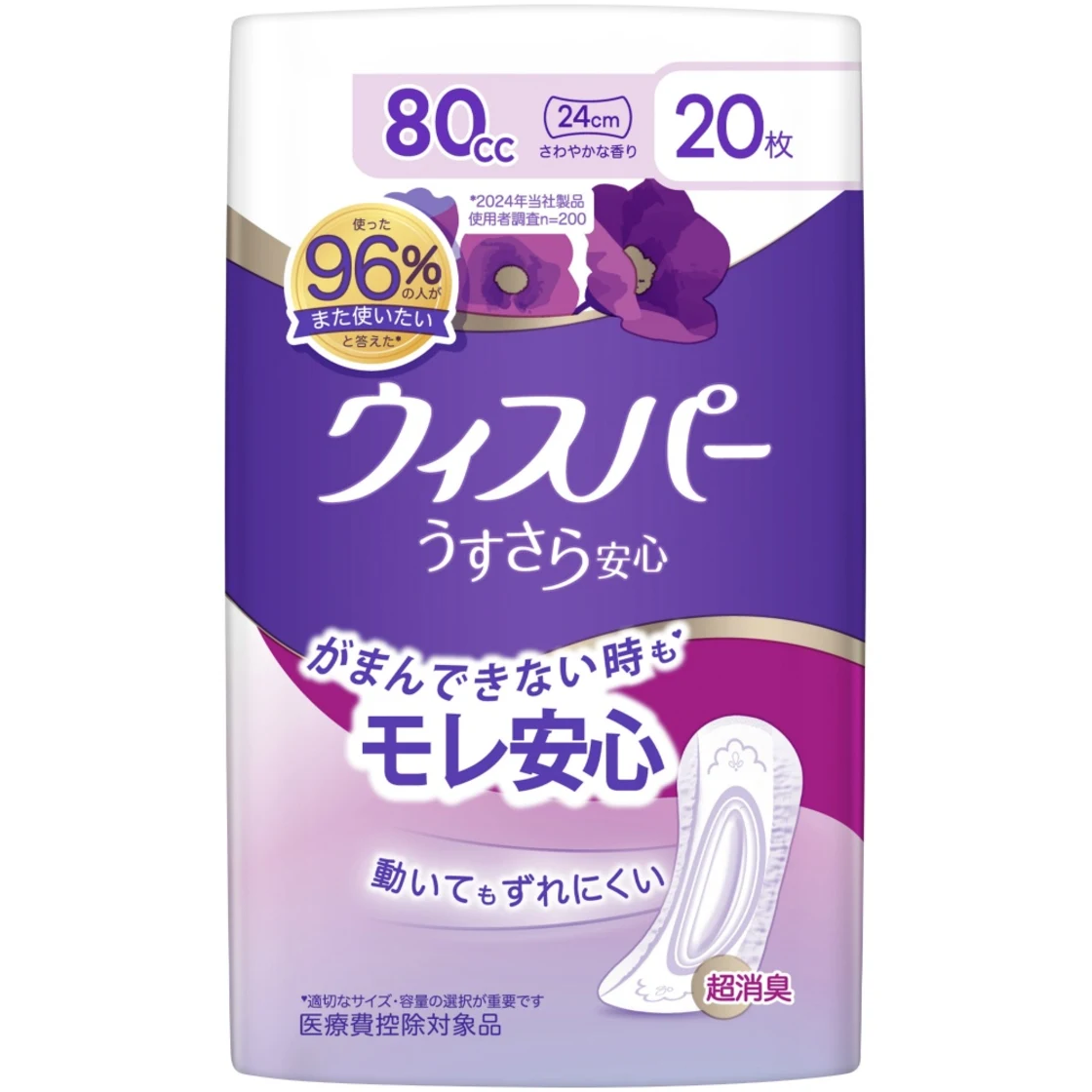 วิสเปอร์ อัลตร้าทิน เซคคิวร์ รุ่นกลาง 80cc 20 แผ่น