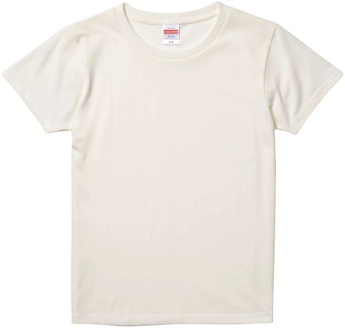 ยูไนเต็ดแอธเล่ 5.6 ออนซ์ เสื้อยืดเกิร์ลส์ ไซส์ G-M สีวานิลลาไวท์