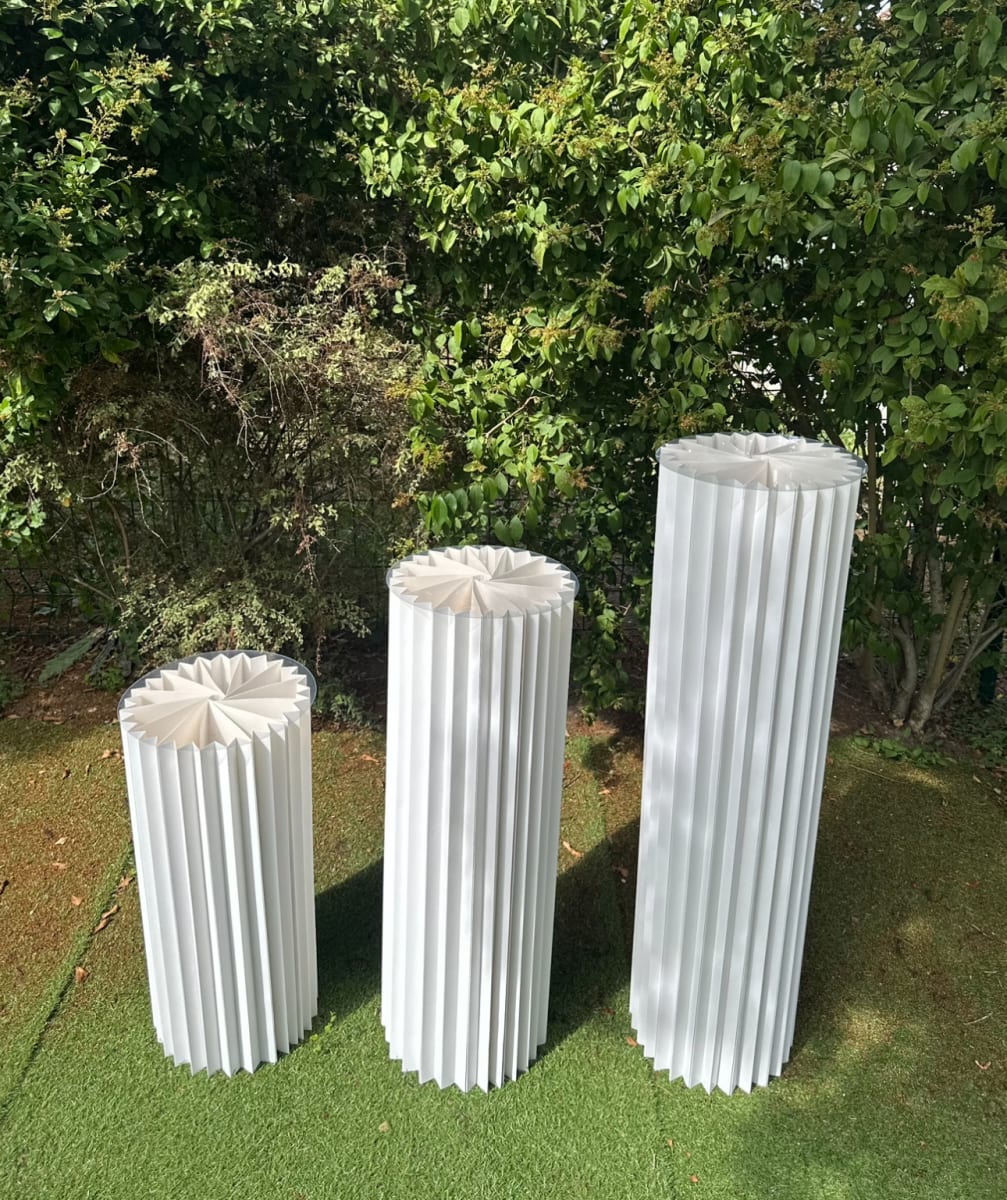 Lot 3 colonnes cylindriques