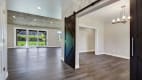 Sliding barn doors to dining area