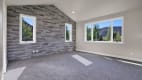 Stone accent wall in Master Bedroom