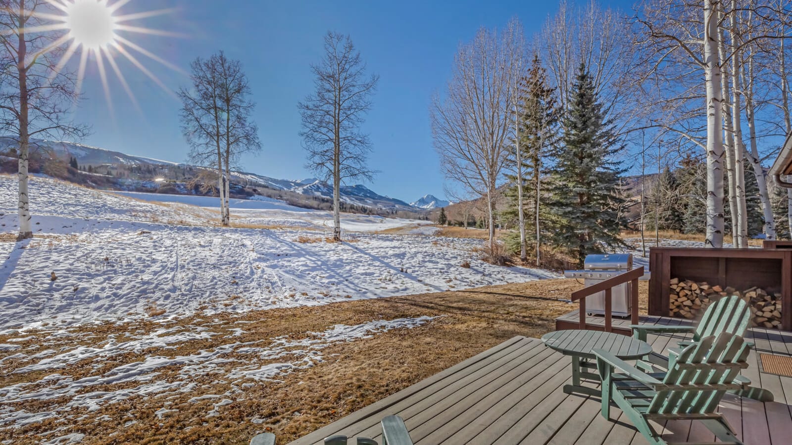 Large deck with great views