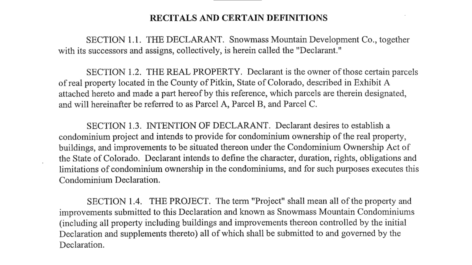 Amended Declarations 2011