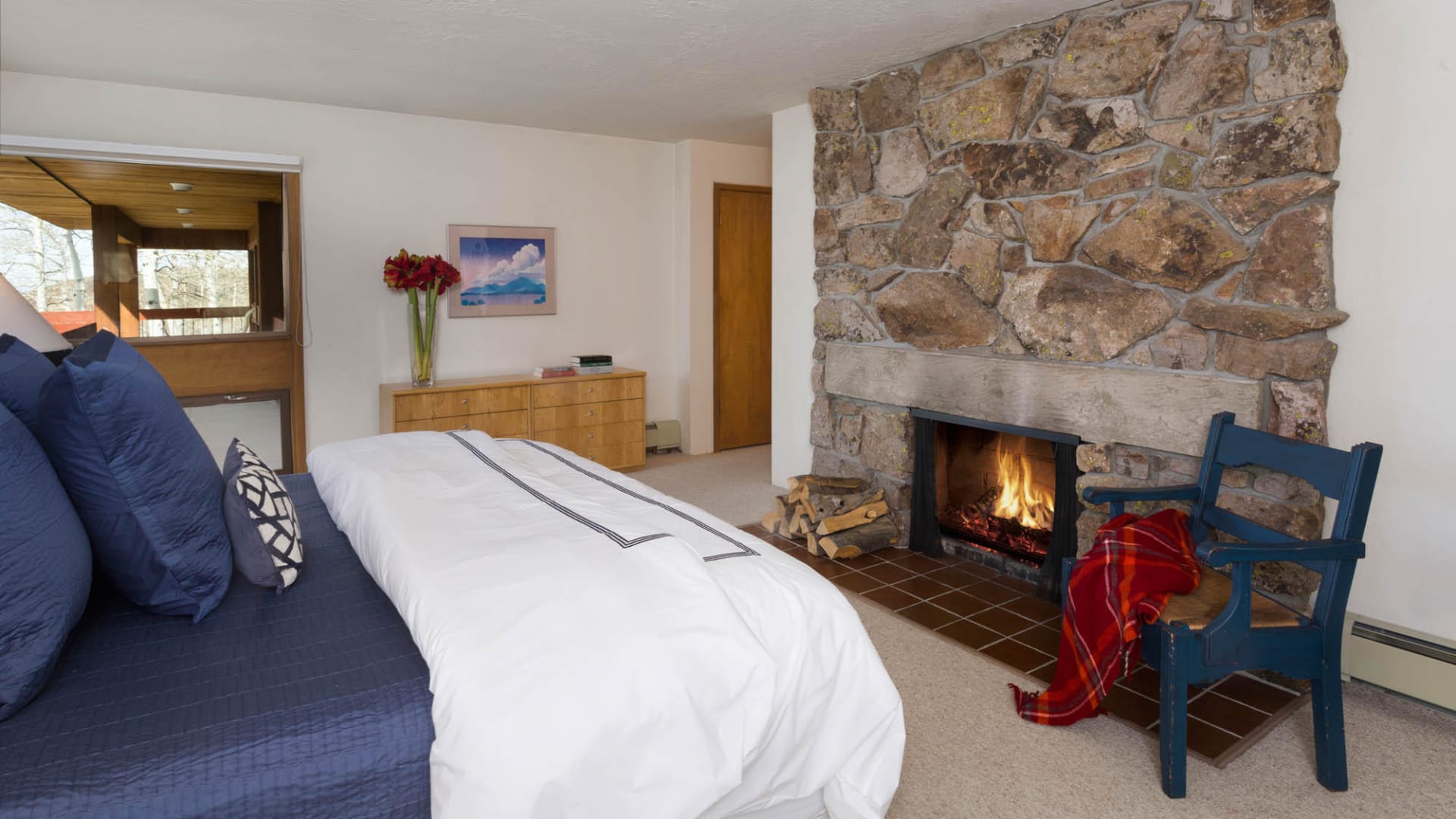 Master Suite with Woodburning Fireplace