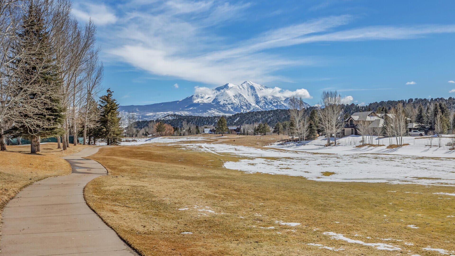 Looking down the fairway to Mount Sopris