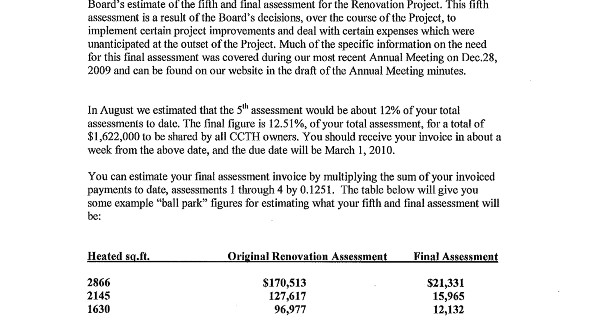 HOA Final Assessment--Square Feet