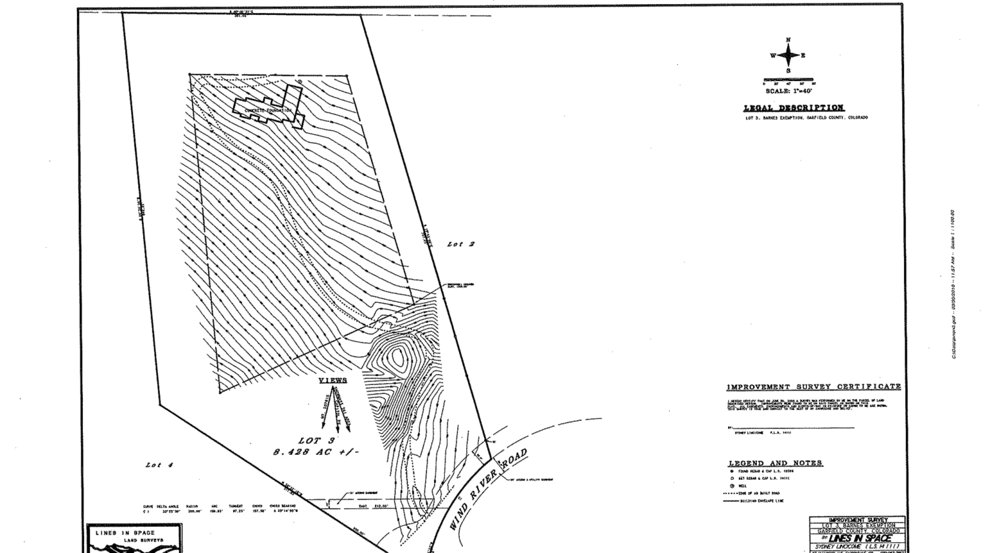 Improvement Survey Certificate: Lot 3