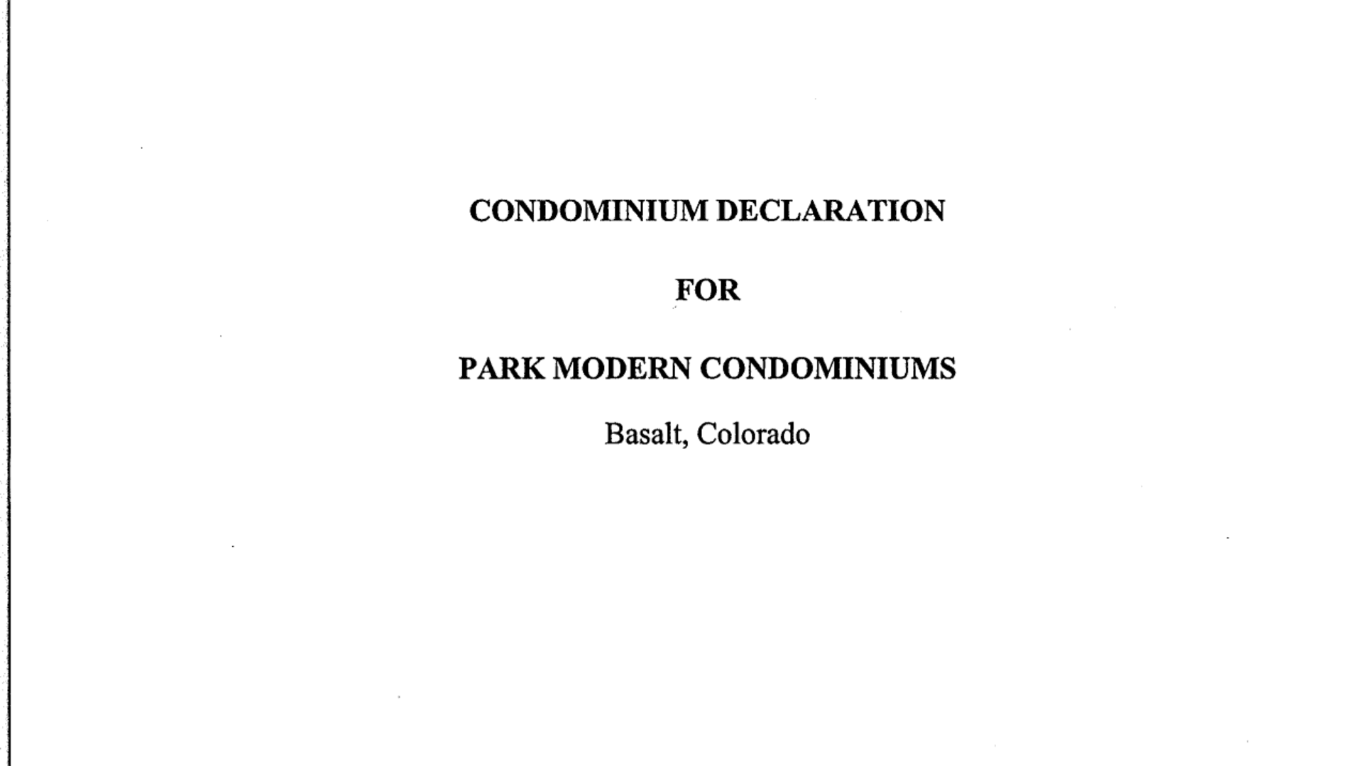 Park Modern Declarations