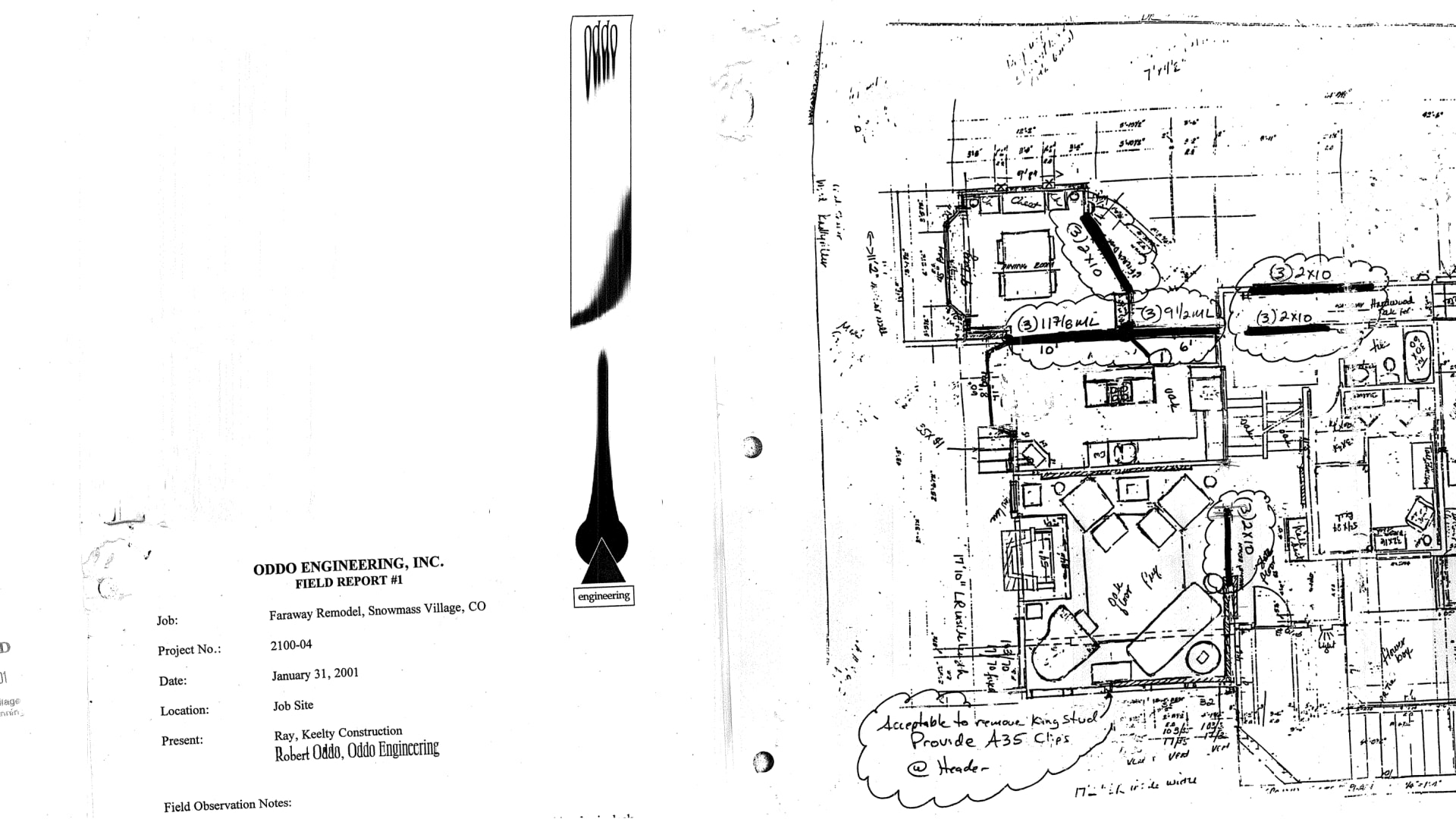 Floor Plans 1982 and 2001