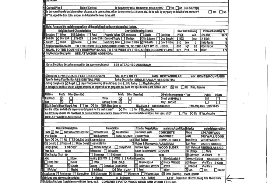 Old Appraisal - For Sqft information