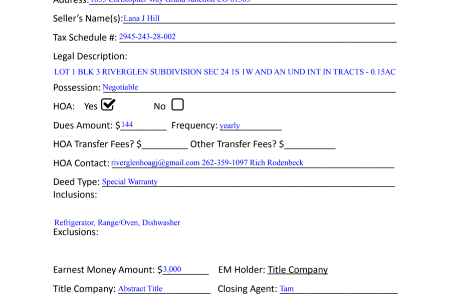 Property Info Sheet