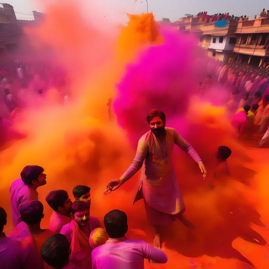 A German Tourist's Spectacular Encounter with Holi Festival in India