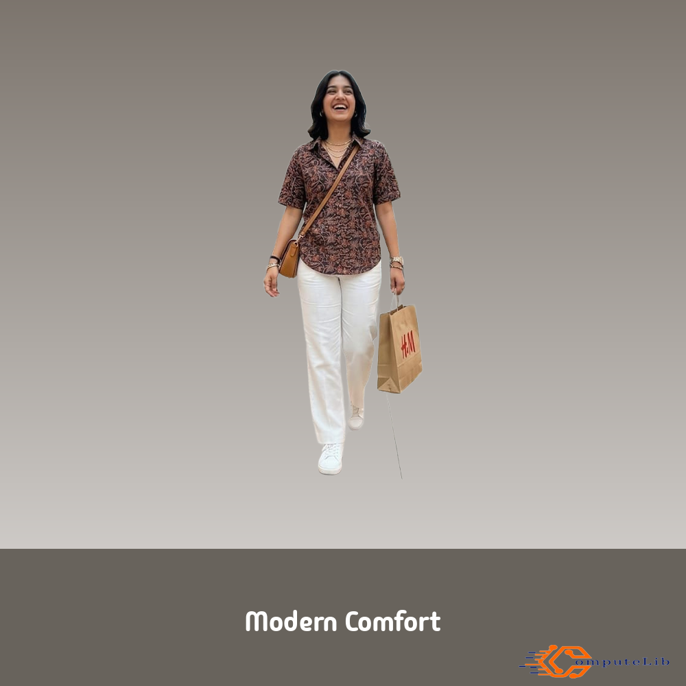 A man wearing an UrbanShilp Kalamkari Cotton Shirt, showcasing its unique handblock patterns and modern fit.