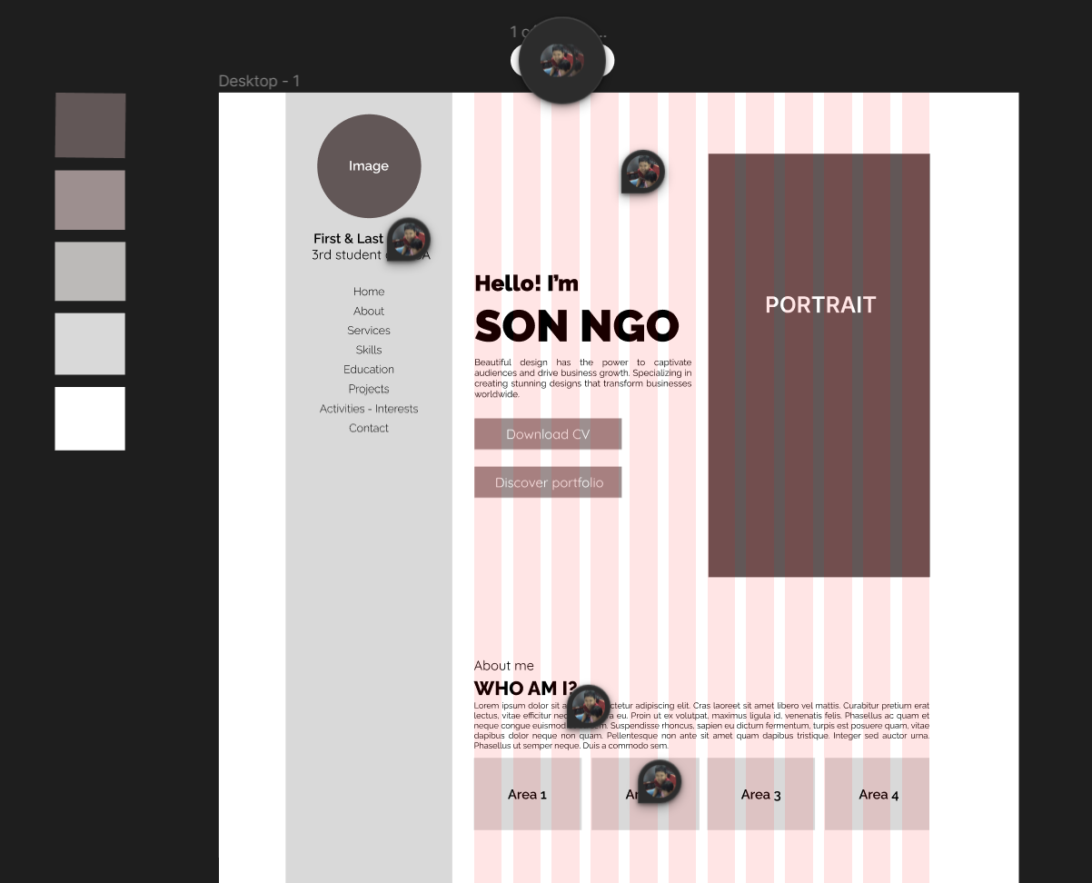 Wireframe and layout design in Figma